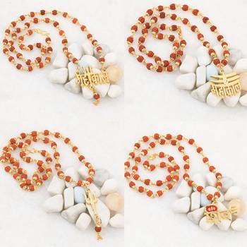Gold Plated Traditional Combo Rudraksh Mala Pendant For Men And Women-Set 4 3
