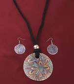 Stylish Party Wear Round Pendant Set For Girl Women