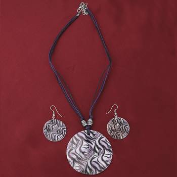 Party Wear Designer  Round Pendant Set For Women Girl 1