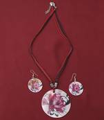 Delicate Party Wear Round Pendant Set For Women Girl