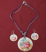 Stylish Party Wear Round Pendant Set For Girl Women