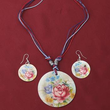 Stylish Party Wear Round Pendant Set For Girl Women 2