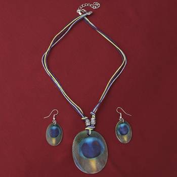 Charm Party Wear Different Designe Oval Pendant Set For Women Girl 1