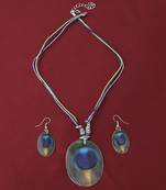 Charm Party Wear Different Designe Oval Pendant Set For Women Girl