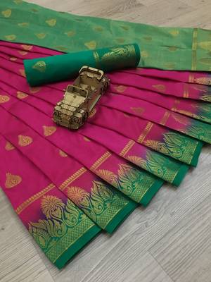 Wine woven silk saree with blouse 1