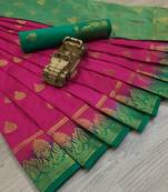 Wine woven silk saree with blouse