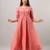 Women's  orange Cotton Gold Printed Anarkali Kurta