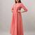 Women's  orange Cotton Gold Printed Anarkali Kurta