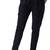 Women's blue Cotton Slub Solid Straight Trouser Pant