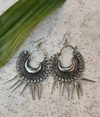 Silver Crescent Shaped Earrings 1