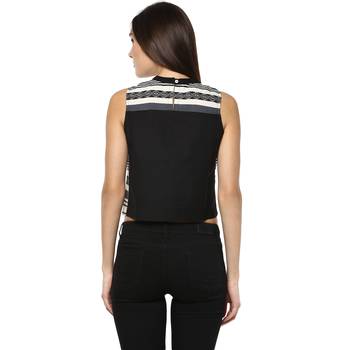 Off white printed viscose rayon crop-tops 3