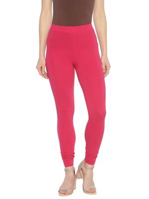Pink plain cotton leggings 1