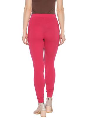 Pink plain cotton leggings 2