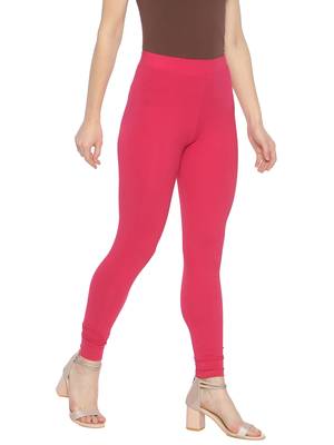 Pink plain cotton leggings 3