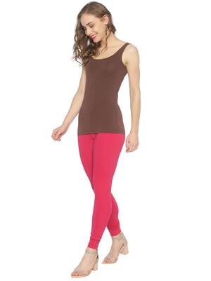 Pink plain cotton leggings 4