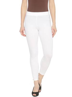 White plain cotton leggings 1