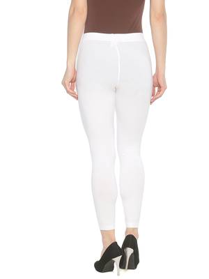 White plain cotton leggings 2