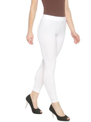 White plain cotton leggings 3