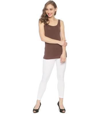 White plain cotton leggings 4