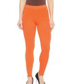 Orange plain cotton leggings