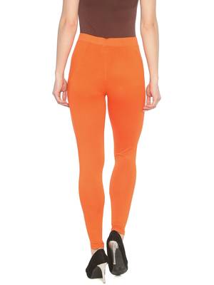 Orange plain cotton leggings 2