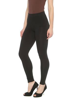 Black plain cotton leggings 3