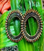 Gold Oxidised Contemporary Earrings