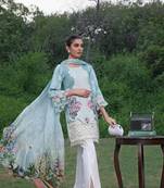 Firdous Eid Carnival EC 04  cream embroidered lawn unstitched pakistani suit
