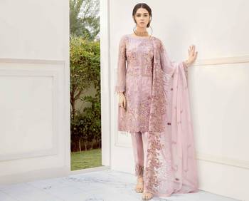 Ramsha Rangoon Volume 5 – Design 504  cream embroidered lawn unstitched pakistani suit 1