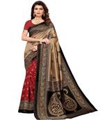 Multicolor Printed Art Silk Saree With Blouse