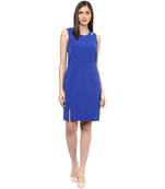 Blue woven polyester maxi-dresses