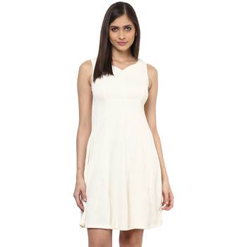 Off white woven polyester maxi-dresses 1
