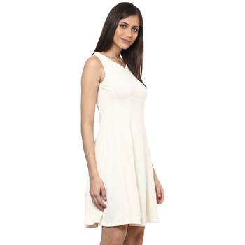 Off white woven polyester maxi-dresses 3