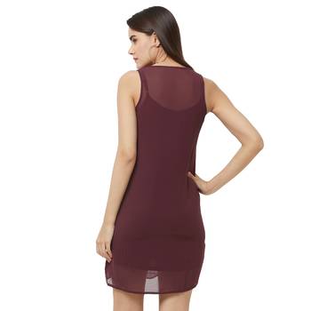 Maroon woven polyester maxi-dresses 4