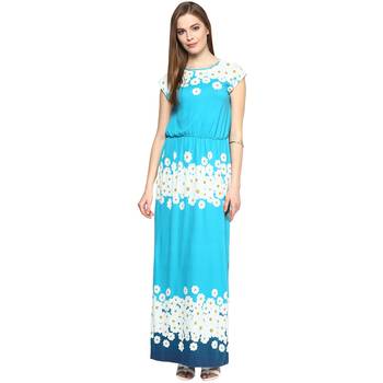 Blue woven polyester maxi-dresses 1