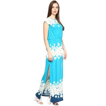 Blue woven polyester maxi-dresses 2