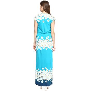 Blue woven polyester maxi-dresses 4