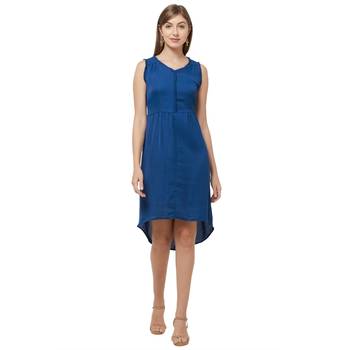 Blue woven polyester maxi-dresses 1