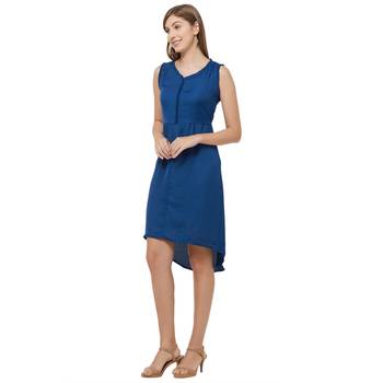 Blue woven polyester maxi-dresses 3