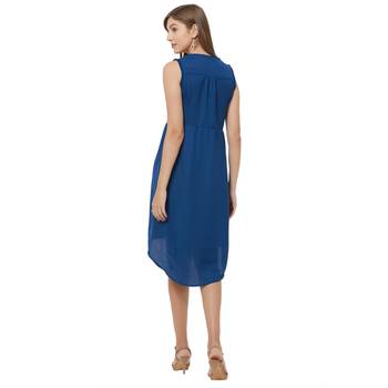 Blue woven polyester maxi-dresses 4