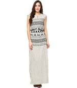 Multicolor woven viscose maxi-dresses
