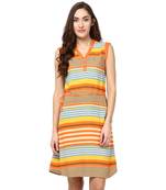 Multicolor woven viscose maxi-dresses