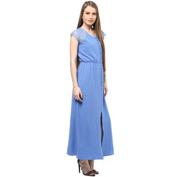 Blue woven polyester maxi-dresses 2