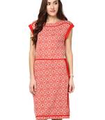 Red woven viscose maxi-dresses