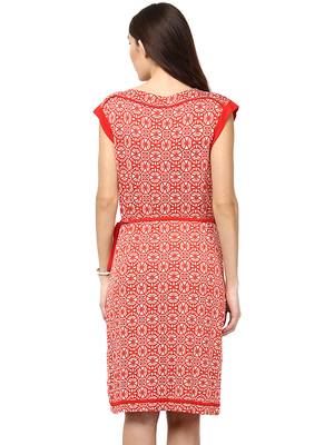 Red woven viscose maxi-dresses 2