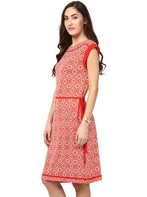 Red woven viscose maxi-dresses 3
