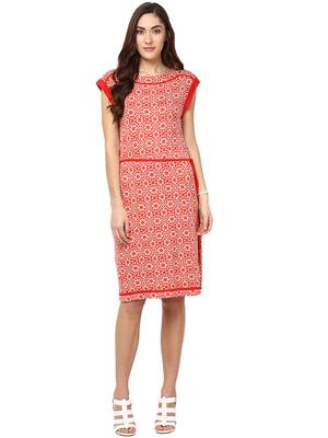 Red woven viscose maxi-dresses 4