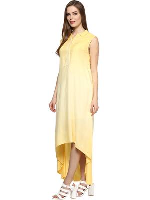 Yellow woven viscose maxi-dresses 3