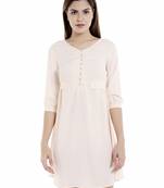 Beige woven polyester maxi-dresses