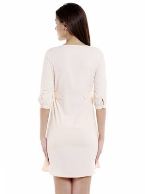 Beige woven polyester maxi-dresses 2